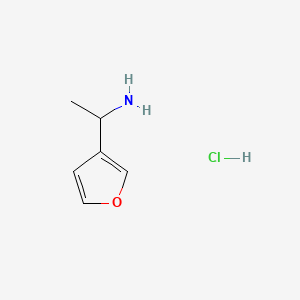 1-(Furan-3-yl)ethan-1-amine hydrochloride chemical structure (CAS 1196154-46-7)