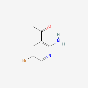 1-(2-Amino-5-bromopyridin-3-yl)ethanone chemical structure (CAS 1196154-61-6)