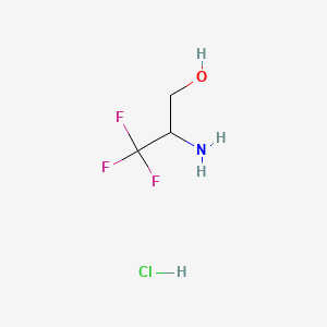 2-Amino-3,3,3-trifluoropropan-1-ol hydrochloride chemical structure (CAS 1196154-75-2)
