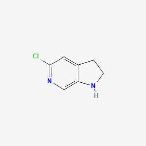 5-Chloro-2,3-dihydro-1H-pyrrolo[2,3-c]pyridine chemical structure (CAS 1196155-89-1)