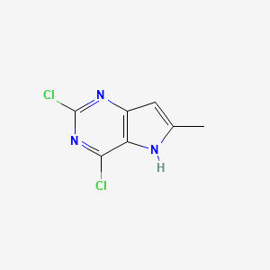 2,4-Dichloro-6-methyl-5H-pyrrolo[3,2-d]pyrimidine chemical structure (CAS 1196157-27-3)