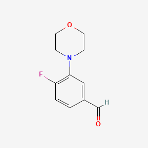 4-Fluoro-3-morpholinobenzaldehyde chemical structure (CAS 1197193-13-7)