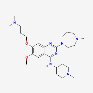 7-(3-(Dimethylamino)propoxy)-6-methoxy-2-(4-methyl-1,4-diazepan-1-yl)-N-(1-methylpiperidin-4-yl)quinazolin-4-amine chemical structure (CAS 1197196-48-7)