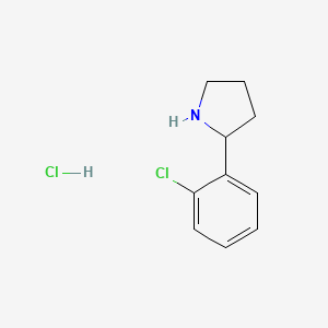 2-(2-Chlorophenyl)pyrrolidine hydrochloride chemical structure (CAS 1197231-15-4)