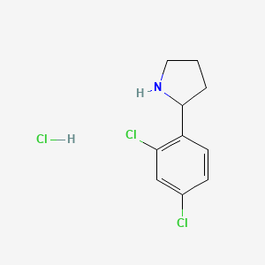 2-(2,4-Dichlorophenyl)pyrrolidine hydrochloride chemical structure (CAS 1197233-95-6)