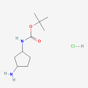 tert-Butyl (3-aminocyclopentyl)carbamate hydrochloride chemical structure (CAS 1197239-37-4)