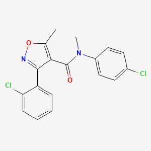 3-(2-Chlorophenyl)-N-(4-chlorophenyl)-N,5-dimethylisoxazole-4-carboxamide chemical structure (CAS 1197300-24-5)
