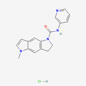 5-Methyl-N-(pyridin-3-yl)-3,5-dihydropyrrolo[2,3-f]indole-1(2H)-carboxamide hydrochloride chemical structure (CAS 1197334-04-5)