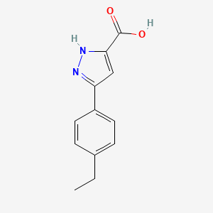 5-(4-Ethylphenyl)-1H-pyrazole-3-carboxylic acid chemical structure (CAS 1197631-25-6)