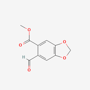 Methyl 6-formylbenzo[d][1,3]dioxole-5-carboxylate chemical structure (CAS 119773-72-7)