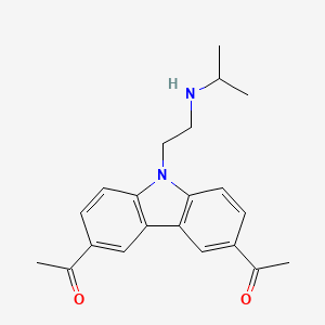 1,1'-(9-(2-(Isopropylamino)ethyl)-9H-carbazole-3,6-diyl)bis(ethan-1-one) chemical structure (CAS 1197996-80-7)