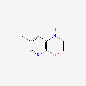 7-Methyl-1H,2H,3H-pyrido[2,3-b][1,4]oxazine chemical structure (CAS 1198154-55-0)