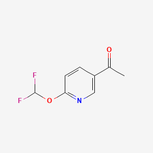 1-(6-(Difluoromethoxy)pyridin-3-yl)ethanone chemical structure (CAS 1198166-10-7)