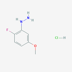 (2-Fluoro-5-methoxyphenyl)hydrazine hydrochloride chemical structure (CAS 1198283-29-2)