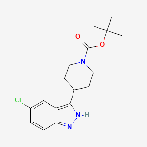 tert-Butyl 4-(5-chloro-1H-indazol-3-yl)piperidine-1-carboxylate chemical structure (CAS 1198284-74-0)