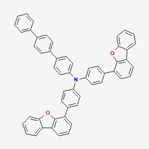 N,N-Bis(4-(dibenzo[b,d]furan-4-yl)phenyl)-[1,1':4',1''-terphenyl]-4-amine chemical structure (CAS 1198399-61-9)