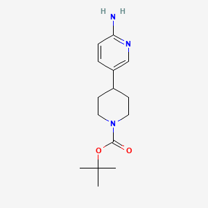 tert-Butyl 4-(6-aminopyridin-3-yl)piperidine-1-carboxylate chemical structure (CAS 1198408-35-3)