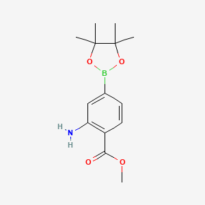 Methyl 2-amino-4-(4,4,5,5-tetramethyl-1,3,2-dioxaborolan-2-yl)benzoate chemical structure (CAS 1198615-60-9)