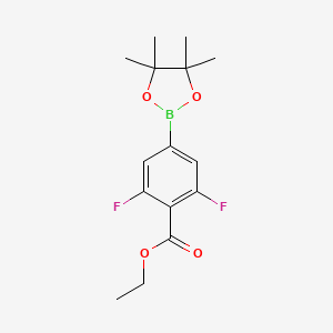 Ethyl 2,6-difluoro-4-(4,4,5,5-tetramethyl-1,3,2-dioxaborolan-2-yl)benzoate chemical structure (CAS 1198615-67-6)