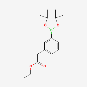 Ethyl 2-(3-(4,4,5,5-tetramethyl-1,3,2-dioxaborolan-2-yl)phenyl)acetate chemical structure (CAS 1198615-70-1)