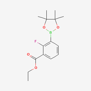 Ethyl 2-fluoro-3-(4,4,5,5-tetramethyl-1,3,2-dioxaborolan-2-yl)benzoate chemical structure (CAS 1198615-86-9)
