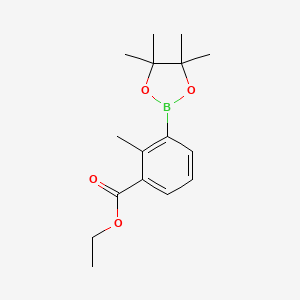 Ethyl 2-methyl-3-(4,4,5,5-tetramethyl-1,3,2-dioxaborolan-2-yl)benzoate chemical structure (CAS 1198615-87-0)