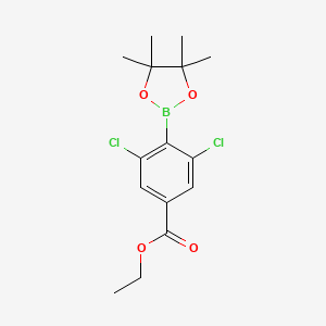 Ethyl 3,5-dichloro-4-(4,4,5,5-tetramethyl-1,3,2-dioxaborolan-2-yl)benzoate chemical structure (CAS 1198615-97-2)
