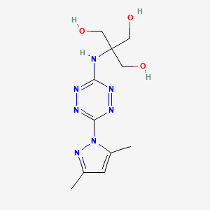 2-([6-(3,5-Dimethyl-1H-pyrazol-1-yl)-1,2,4,5-tetrazin-3-yl]amino)-2-(hydroxymethyl)propane-1,3-diol chemical structure (CAS 1199215-75-2)