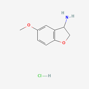 5-Methoxy-2,3-dihydrobenzofuran-3-amine hydrochloride chemical structure (CAS 1199782-77-8)