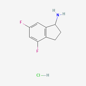 4,6-Difluoro-2,3-dihydro-1H-inden-1-amine hydrochloride chemical structure (CAS 1199782-88-1)