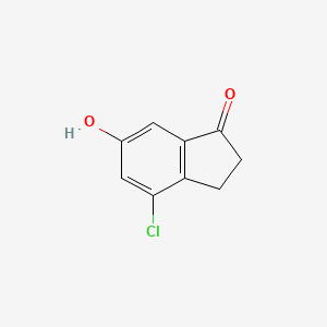 4-Chloro-6-hydroxy-2,3-dihydro-1H-inden-1-one chemical structure (CAS 1199782-98-3)
