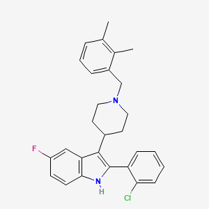 2-(2-Chlorophenyl)-3-(1-(2,3-dimethylbenzyl)piperidin-4-yl)-5-fluoro-1H-indole chemical structure (CAS 1199797-92-6)