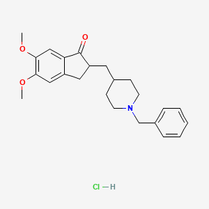 2-((1-Benzylpiperidin-4-yl)methyl)-5,6-dimethoxy-2,3-dihydro-1H-inden-1-one hydrochloride chemical structure (CAS 120011-70-3)