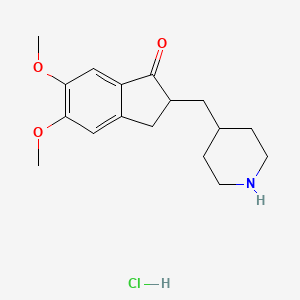 5,6-Dimethoxy-2-(4-piperidinylmethyl)-1-indanone hydrochloride chemical structure (CAS 120013-39-0)