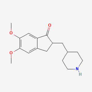 5,6-Dimethoxy-2-(piperidin-4-ylmethyl)-2,3-dihydro-1H-inden-1-one chemical structure (CAS 120014-30-4)