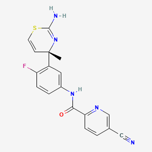 (S)-N-(3-(2-Amino-4-methyl-4H-1,3-thiazin-4-yl)-4-fluorophenyl)-5-cyanopicolinamide chemical structure (CAS 1200493-78-2)