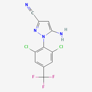 5-Amino-1-(2,6-dichloro-4-(trifluoromethyl)phenyl)-1H-pyrazole-3-carbonitrile chemical structure (CAS 120068-79-3)