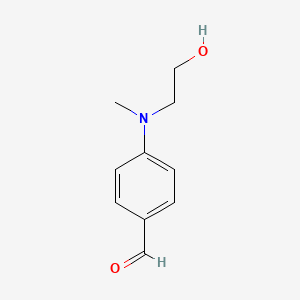 4-((2-Hydroxyethyl)(methyl)amino)benzaldehyde chemical structure (CAS 1201-91-8)