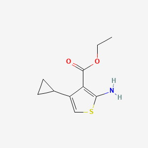 Ethyl 2-amino-4-cyclopropylthiophene-3-carboxylate chemical structure (CAS 120109-75-3)