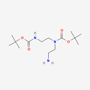 tert-Butyl (2-aminoethyl)(2-((tert-butoxycarbonyl)amino)ethyl)carbamate chemical structure (CAS 120131-72-8)