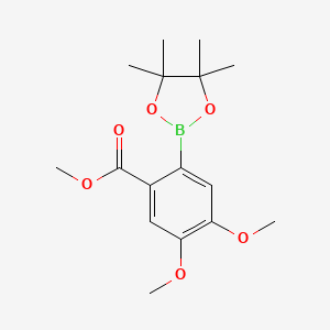 Methyl 4,5-dimethoxy-2-(4,4,5,5-tetramethyl-1,3,2-dioxaborolan-2-yl)benzoate chemical structure (CAS 1201566-80-4)