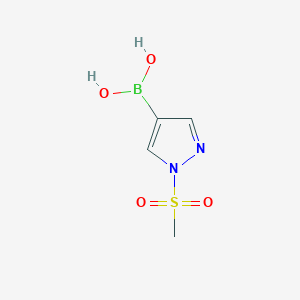 (1-(Methylsulfonyl)-1H-pyrazol-4-yl)boronic acid chemical structure (CAS 1201643-87-9)