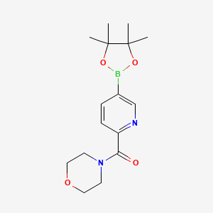 Morpholino(5-(4,4,5,5-tetramethyl-1,3,2-dioxaborolan-2-yl)pyridin-2-yl)methanone chemical structure (CAS 1201644-47-4)