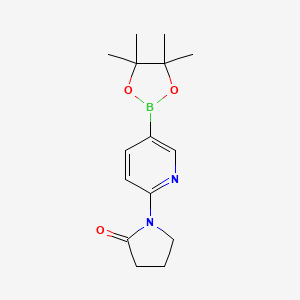 1-(5-(4,4,5,5-Tetramethyl-1,3,2-dioxaborolan-2-yl)pyridin-2-yl)pyrrolidin-2-one chemical structure (CAS 1201644-51-0)