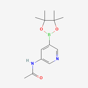 N-(5-(4,4,5,5-Tetramethyl-1,3,2-dioxaborolan-2-yl)pyridin-3-yl)acetamide chemical structure (CAS 1201645-46-6)