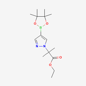 Ethyl 2-methyl-2-(4-(4,4,5,5-tetramethyl-1,3,2-dioxaborolan-2-yl)-1H-pyrazol-1-yl)propanoate chemical structure (CAS 1201657-32-0)