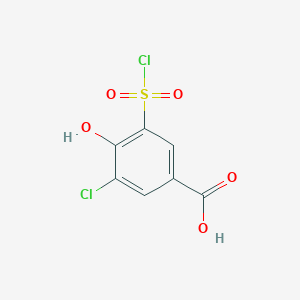 3-Chloro-5-(chlorosulfonyl)-4-hydroxybenzoic acid chemical structure (CAS 1201663-81-1)