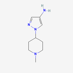1-(1-Methylpiperidin-4-yl)-1H-pyrazol-4-amine chemical structure (CAS 1201935-36-5)