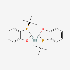 (2S,2'S,3S,3'S)-3,3'-Bis(1,1-dimethylethyl)-2,2',3,3'-tetrahydro-2,2'-bi-1,3-benzoxaphosphole chemical structure (CAS 1202033-17-7)