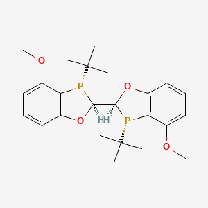 (2S,2'S,3S,3'S)-3,3'-Di-tert-butyl-4,4'-dimethoxy-2,2',3,3'-tetrahydro-2,2'-bibenzo[d][1,3]oxaphosphole chemical structure (CAS 1202033-19-9)